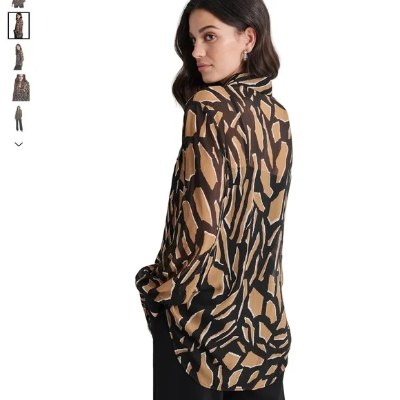 DKNY Women's Printed Button-Front Long-Sleeve Shirt - Picture 5 of 9